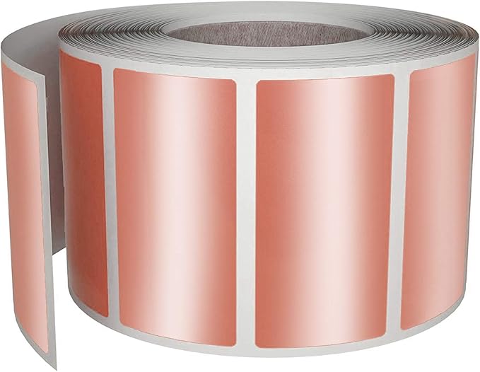 Royal Green Rose Gold Stickers Seals Rectangle Label Roll for Gift Packaging 40mm x 19mm (1.57 inch x 0.75) 500 Pack