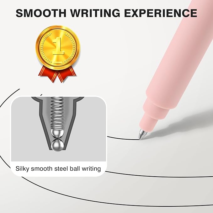 TINNIVI Gel Pens, 6 Pack 0.7mm Fine Point Black Ink Pens with 6 Refills, Quick Dry & No Smear, Smooth Writing Pens for Journaling, School, Office Supplies, Gifts for Women and Men