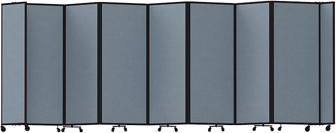 Versare Room Divider 360 Portable Wall Partition | Folding Panels | Large Freestanding Divider | Locking Wheels | Temporary Room Separator