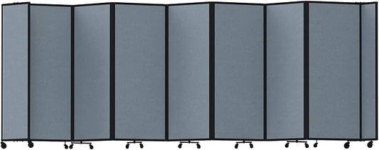 Versare Room Divider 360 Portable Wall Partition | Folding Panels | Large Freestanding Divider | Locking Wheels | Temporary Room Separator