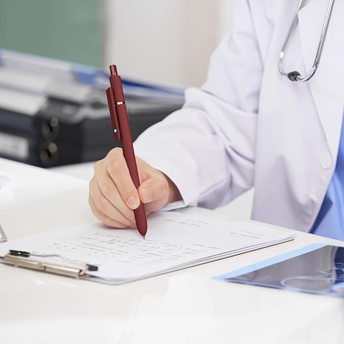 Retractable Gel Pens,0.5mm fine point pen, smooth writing nursing pens,stationary for women,Cute Office and School Supplies for Women Teacher Students(10 Pcs Vintage-Black Ink)