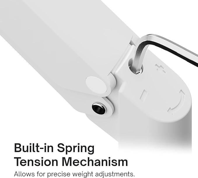 Pixio PS1S Wave White Single Monitor Arm Stand Desk Mount - Fits up to 32 inches Monitors and up to 19.8lbs. VESA Compatibility and Integrated Cable Management