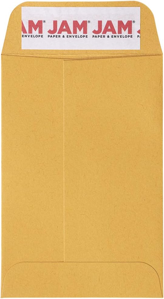JAM PAPER #4 Coin Business Commercial Envelopes with Peel and Seal Closure - 3 x 4 1/2 - Brown Kraft Manila - Bulk 500/Carton