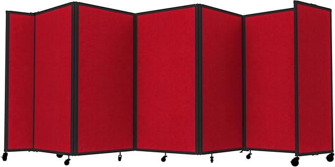 Versare Room Divider 360 Portable Wall Partition | Folding Panels | Large Freestanding Divider | Locking Wheels | Temporary Room Separator