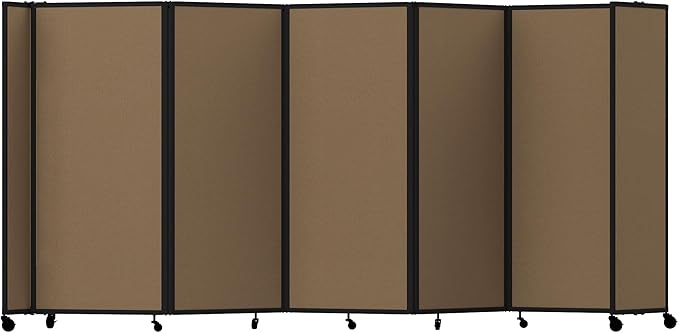 Versare Room Divider 360 Portable Wall Partition | Folding Panels | Large Freestanding Divider | Locking Wheels | Temporary Room Separator