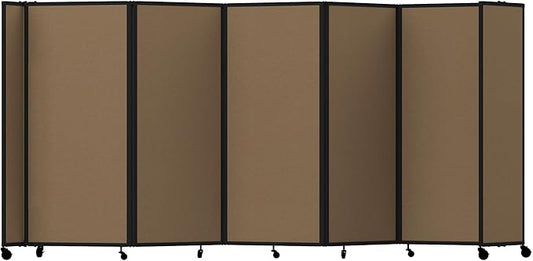 Versare Room Divider 360 Portable Wall Partition | Folding Panels | Large Freestanding Divider | Locking Wheels | Temporary Room Separator