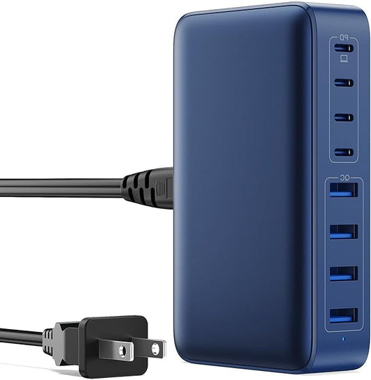 USB C Charger 200W USB C Charger Block,Upgraded GaN III 8-Port Fast Charging Station Hub,PD 65W Laptop Charging Adapter Compatible with MacBook Pro/Air,DELL,Steam Deck,iPhone 16/15/14,Galaxy S23/22