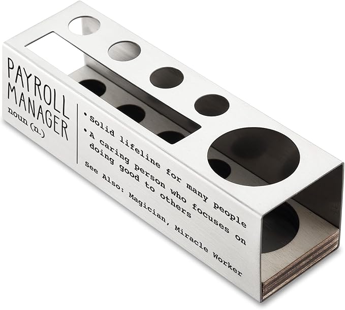 Payroll Manager Definition Gifts for Women, Men, Payroll Manager Desk Decor Stainless Steel Pen Pencil Holders WCC55