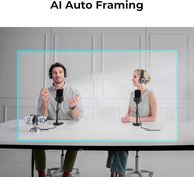 OBSBOT Meet 2 Webcam 4K - AI Framing & Auto Tracking, 1/2" Sensor, 60FPS, Auto Focus, HDR, Dual Mics - Lightweight USB Web Camera for Streaming, Zoom Meetings, Gaming. (Aurora Green)