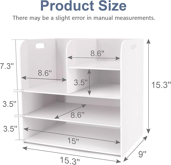 SONGWAY Desk File Organizer with Handle - Desktop File Sorter, Paper Storage Holder, Paper Letter Tray, Desk Organizers and Storage for Home Office School