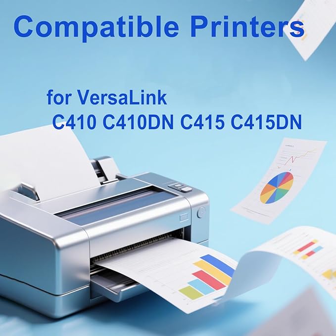(with Chip) 006R04677 006R04678 006R04679 006R04680 Toner Cartridge Works for C410 C410DN VersaLink C415 C415DN Printers (4-Pack)
