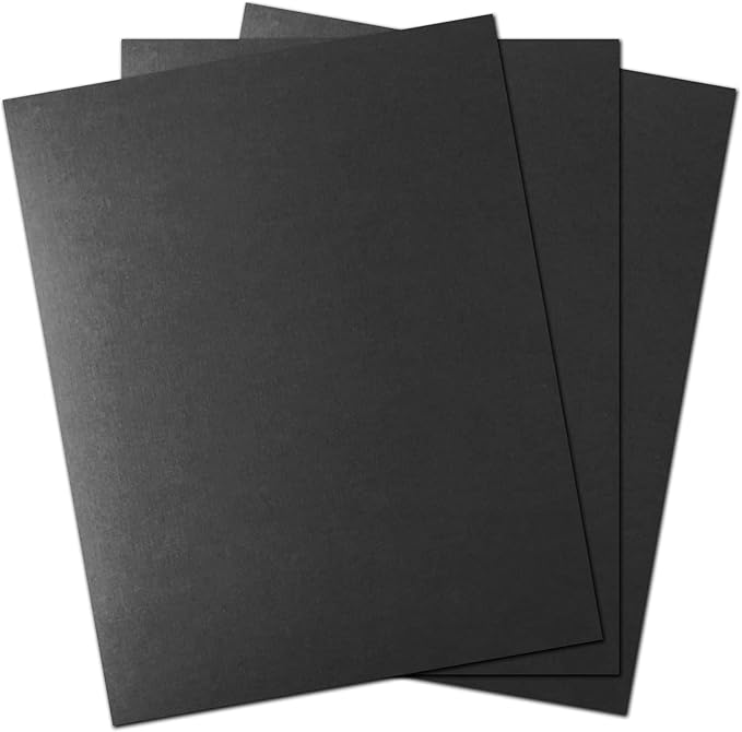 Binditek 25 Pack 13 Mil Slight Linen-Texture Paper Binding Presentation Covers, 90lb, for Business Documents, School Projects, 8-1/2 x 11", Un-Punched, Black