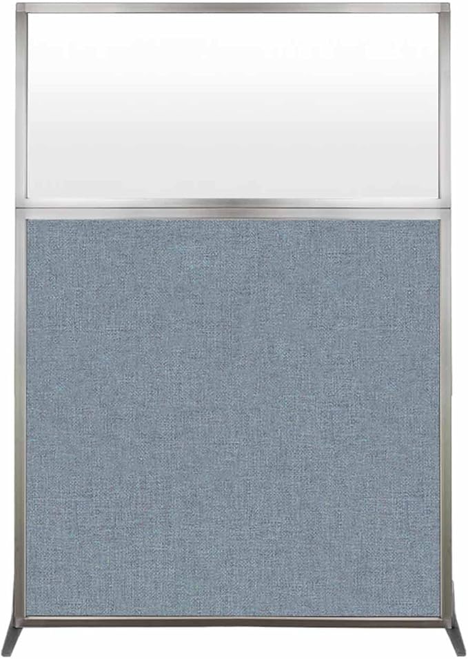 Versare Hush Screen Portable Room Divider | Workstation Wall Divider | Freestanding Privacy Hush Panels | Frosted Windows | Fabric Office Divider Screen | Great for Room Separation