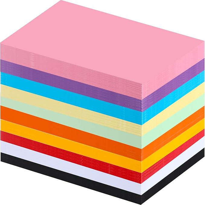 Harloon 500 Sheets Construction Paper Bulk Heavyweight A4 Size Thick Construction Paper Cardstock for DIY Craft Supplies(120 GSM,Multi Colors)