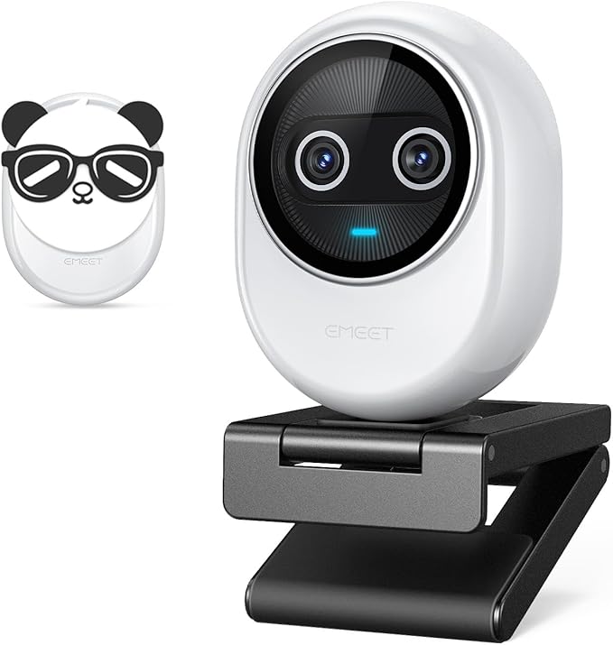 EMEET Piko+ Webcam 4K, World’s 1st Dual-Camera AI-Powered 4K Camera, 1/2.55'' Sony Sensor, 3 Mics&3 Sound Modes, Panda Magnetic Privacy Cover, USB C-C&C-A, Ideal for Livestreamers and Content Creators