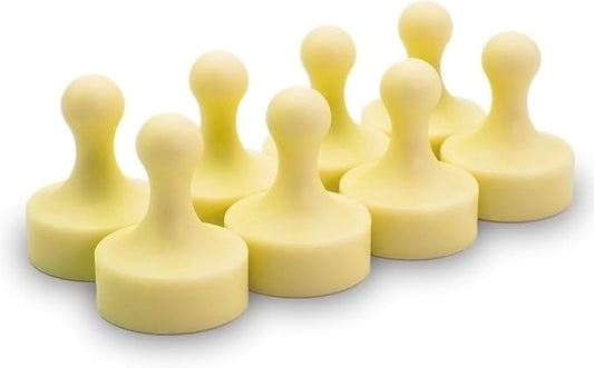 GLASSBOARD STUDIO Powerful Neodymium Magnets, Pawn-Shaped - Strong Fridge/Refrigerator and Whiteboard Magnet, Ideal for Office, Kitchen, Crafts - Rare Earth, Heavy Duty (8, Lemonade Yellow)