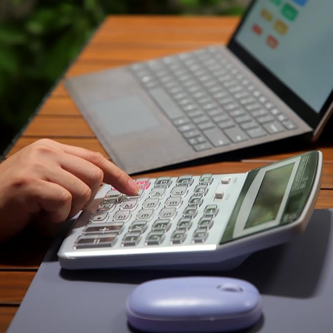 OFFIDIX Desk Calculator 12 Digits Extra Large LCD Display,Big Buttons Dual Power Solar Calculator for Office,Work,Business,Home and School