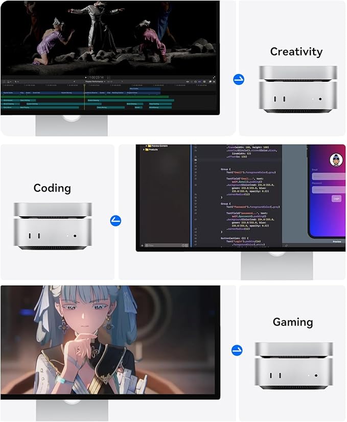 ORICO MiniMate Pro 4TB External SSD Compatibility with Mac mini M4, 40Gbps High Speed Trasmission, Portable Solid State Drive, M4Pro (4TB)