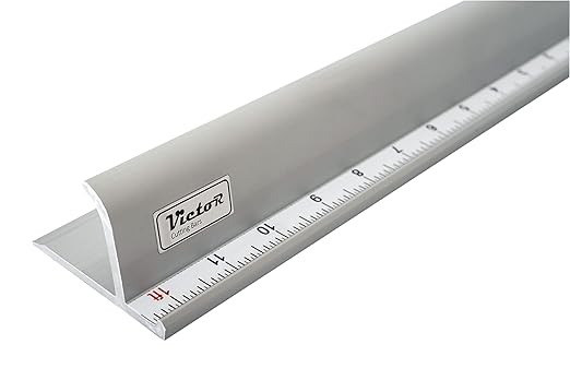 Victor 36-Inch Professional Aluminum Safety Ruler with Finger Guard Edge and Non-Slip Base - Ideal for Large-Scale Precision Cutting - Heavy-Duty Cutting Ruler for Safe Use