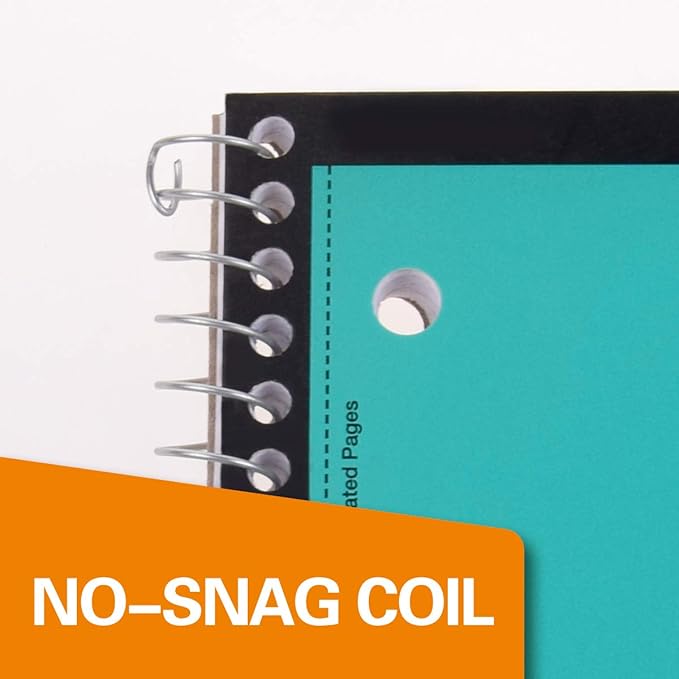 KAISA 1-Subject Wirebound Notebook Spiral Note Book, 8x10.5inch Wide Ruled 70sheets/pad Wire Notebooks Office School Supplies for Students Office, Pack of 6Pads, S07001W