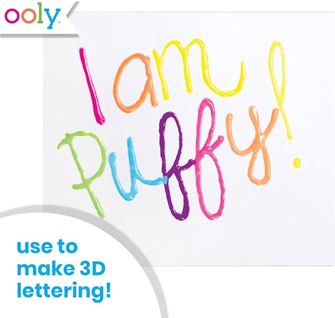 Ooly Puffy Paint Neon Gel Pens 2 Pack (12 Pens), 3D Foam Texture Painting Magic Puffy Pen, Creative and Fun Pens for Kids Arts and Crafts Drawing Supplies