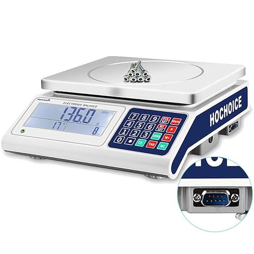 Industrial Scale Counting Scale Precision Electronic Gram Scale Lab Industrial Counting and Weighing 66lb/0.0011lb-30kg / 0.5g Accuracy with RS232 Port for Connecting Computer or Printer