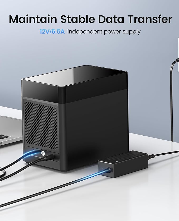 ORICO 5 Bay 3.5inch Hard Drive Enclosure USB 3.0 to SATA Magnetic Tool-Free External HDD Docking Station Case with 12V/6.5A Power Adapter for Family Storage Expansion Up to 90TB (5x18) - DS500U3