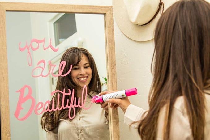 Glass Pen Window Marker: Liquid Chalk Pens for Glass, Whiteboard Markers with Washable Paint - Graduation, Car Windows, Mirror Pen, Storefront, Wedding, Parade, Party & Holiday (Red, Jumbo Tip)