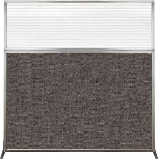 Versare Hush Screen Portable Room Divider | Workstation Wall Divider | Freestanding Privacy Hush Panels | Clear Fluted Windows | Fabric Office Divider Screen | Great for Room Separation