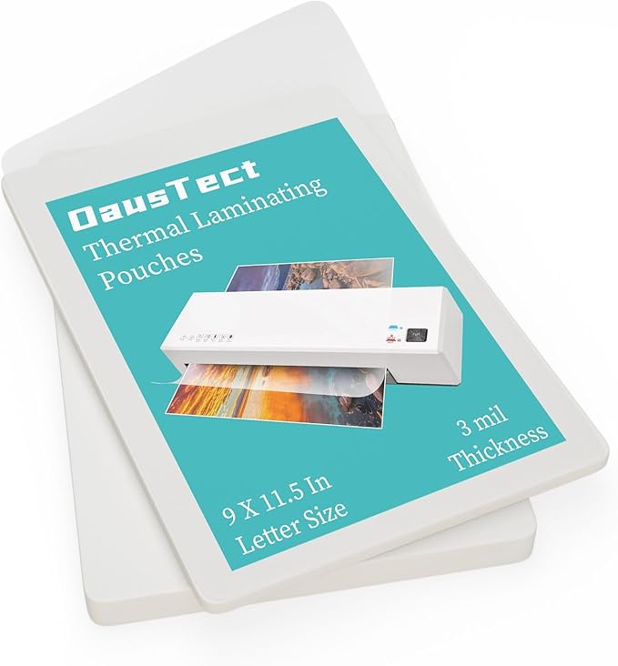 3 mil Thermal Laminating Pouches, Clear 9 x 11.5 Inch Laminating Sheet Paper for Thermal Laminator, Holds US Letter Size Laminate Sheets (30 Pack)