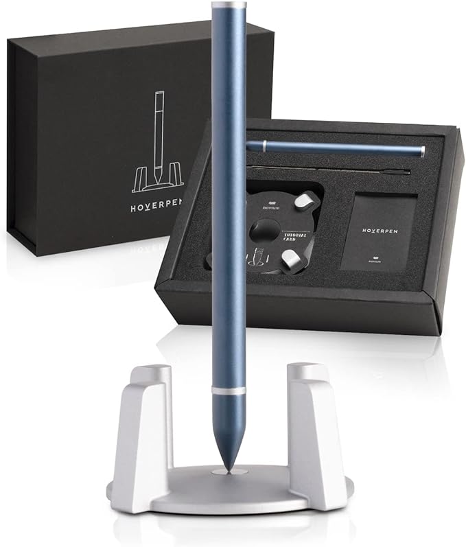 novium Hoverpen - Luxury Pen for Men & Women, Vertically Standing Executive Ballpoint Pen with Top Grade Free-Flowing Ink Refill, Metal Made, Unique Gifts, Luxury Pen for Men, Mens Gifts Ideas