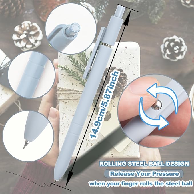 6 Pcs Colorful Gel Pens,0.5mm Fine Point for Journaling Note Taking Writing, Quick Dry Black Ink Pens for Office School Supplies Gifts for Women Teacher Students (Morandi-6pcs)