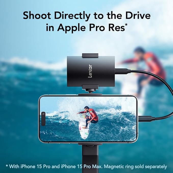 Lexar 2TB SL500 Portable SSD, Up to 2000MB/s, Compatible w/Type-C Laptops, iPhone 15/16, Smartphones, Tablets, PS5, Xbox, USB 3.2 Gen 2x2, Slim & Lightweight, External SSD, Black (LSL500X002T-RNBNU)