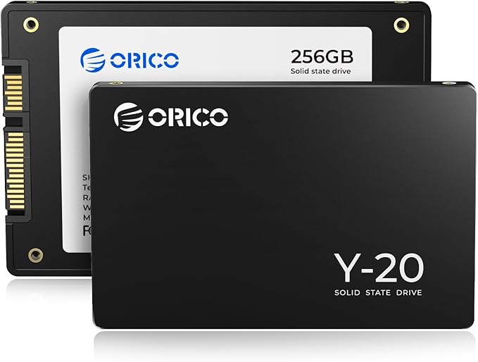 ORICO Y20 256GB SATA SSD 2.5 Inch Internal Solid State Drive, up to 500MB/s Read Speed, SATA III 6Gbps for Desktop Laptop NAS DIY External Drive