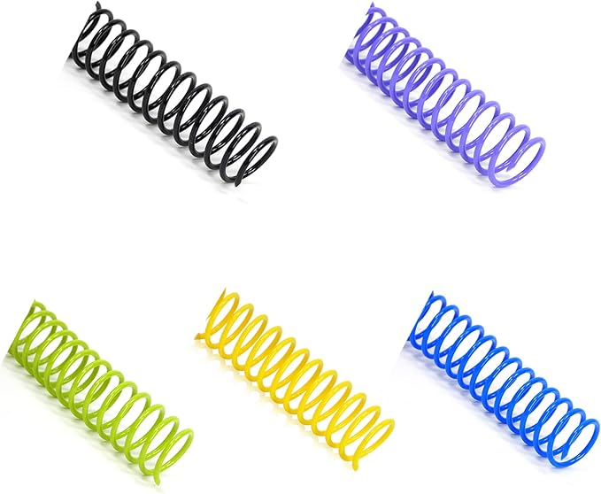 Rayson 5/8" Plastic Coil Binding Spines, 15.9mm Multicolored Spiral Binding Coil 140 Sheet Capacity, 4:1 Pitch - 100/Box for Business and Educational Purposes