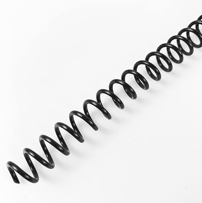 Binditek 100 Pack Plastic Spiral Binding Coils, 8mm(5/16"), 40 Sheet Capacity, 4:1 Pitch, Black, 48Loops, for Letter Size, for Students and Coworkers