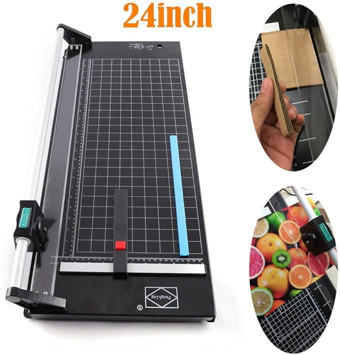 24Inch Rotary Trimmer Paper Cutter,Manual Paper Cutters Trimmers Photo Paper Cutter with Automatic Paper Weighting,Self-Sharpening for Craft Paper, Card Stock and Office Paper