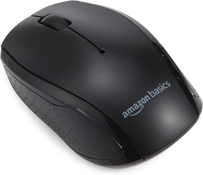 Amazon Basics 2.4GHz Wireless Keyboard and Mouse Combo, Quiet and Compact US Layout, Unifying USB Receiver, Black