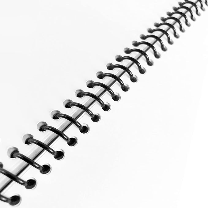 TOTiyea 100 Pack Plastic Spiral Binding Coils, 12mm(1/2") Binding Spirals, 90 Sheet Capacity, 4:1 Pitch, Black