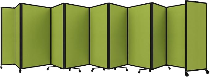 Versare Room Divider 360 Portable Wall Partition | Folding Panels | Large Freestanding Divider | Locking Wheels | Temporary Room Separator