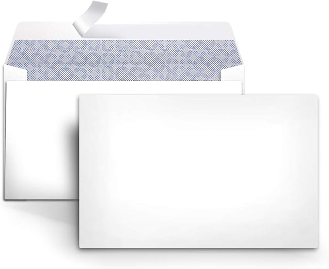 Amazon Basics Quality #6 3/4 Security-Tinted Envelopes with Peel and Seal, 300-Pack, White