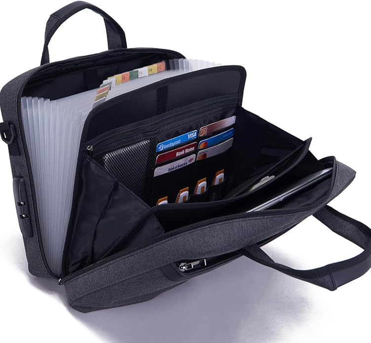 BARDOLPH Heavy Duty Accordian File Organizer with Handle