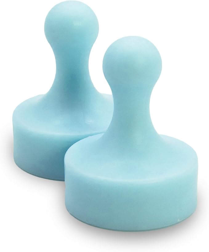 GLASSBOARD STUDIO Powerful Neodymium Magnets, Pawn-Shaped - Strong Fridge/Refrigerator and Whiteboard Magnet, Ideal for Office, Kitchen, Crafts - Rare Earth, Heavy Duty (2, Breezy Blue)
