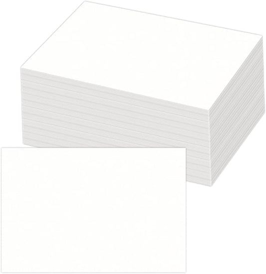 4x6 Blank White Cardstock (Set of 100) - Card Stock for Printer Postcards, Photo Paper Invitations, Greeting, Note, Thank You, DIY Making, Index Cards - Plain for Writing, Stamping, Printing, Art