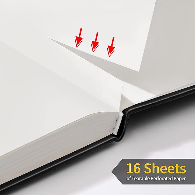 Annecy Blank Journal Notebook, Medium 5.5x 8.25, 160 Pages 100GSM Writing Paper, A5 Black Faux Leather Cover with Pen Loop