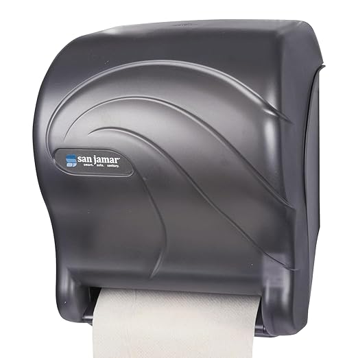 San Jamar Tear-N-Dry Essence Paper Towel Dispenser Automatic Dispenser for Bathroom, Kitchens, and Restaurants, Plastic, 10 x 14.75 x 12.25 Inches, Black