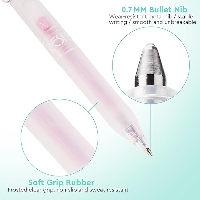 EooUooIP Glitter Gel Pens, 16 Assorted Colors 0.7MM Fine Tip Retractable Rolling Ball Pens, Quick-Drying Ink Sparkly Gel Ink Pens for Adults Journaling Coloring Books Drawing Doodling