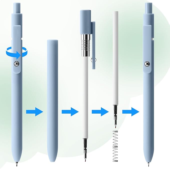 Gel Pen-5 Pieces/Carton, Pen 0.5 Mm Black Ink, Comes With 4 Interchangeable Original Black Refills, This Cute Pens Or Daily Use In School, Office Or Home ((Morandi Gel Pens)