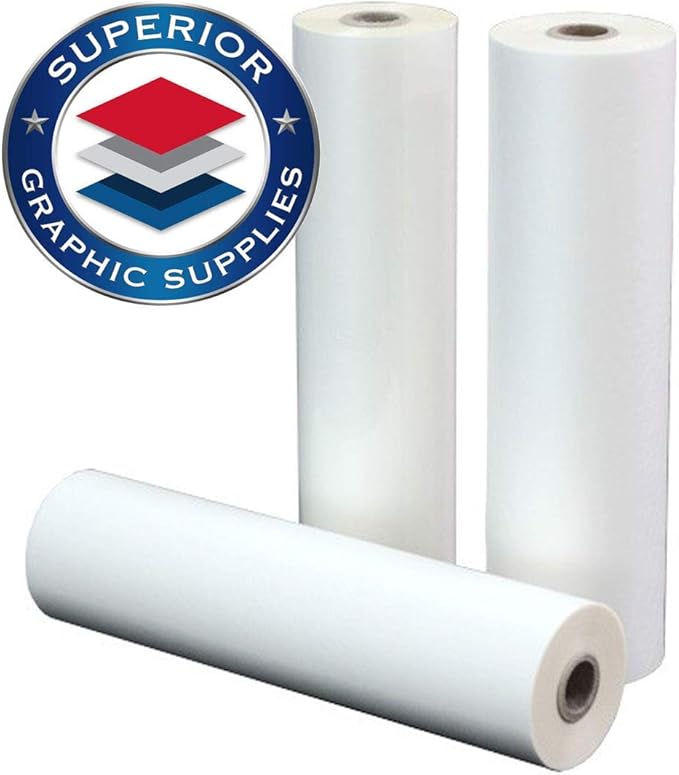 Superior Graphic Supplies PET Laminating Film Roll Premium Quality - 3 Mil / 0.003" Thick - 2P - 27" x 250'