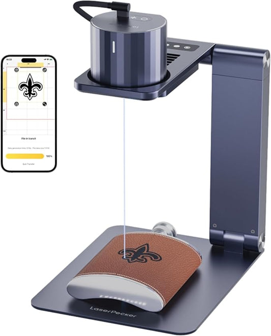 LaserPecker LP1 Pro Laser Engraver for Beginners, Mini Diode Wood Leather Felt Laser Engraver Portable Small Laser Engraving Machine, Suit Set with Laser Safety Glasses + Auto-focus Stand